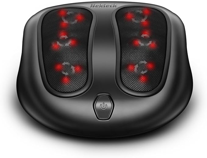 Nekteck Foot Massager with Heat Shiatsu Heated Electric Kneading Foot Massager Machine for Neuropathy Plantar Fasciitis Feet Massage for Pain Relief Circulation Ideal Gifts for Man Woman Her Him
