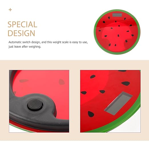 NOLITOY Digital Watermelon Body Weight Scale Precision Tempered Glass Bathroom Scale Mini Portable Fitness Management for Travel and Home Use