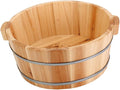 Wood Footbath Basin Tub Comfortable Home Office Use Footbathing Wooden Massage Foot Soaking Bath Basin 6.30inch- 16x36cm A