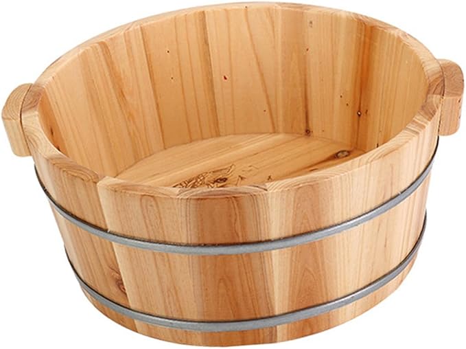 Wood Footbath Basin Tub Comfortable Home Office Use Footbathing Wooden Massage Foot Soaking Bath Basin 6.30inch- 16x36cm A
