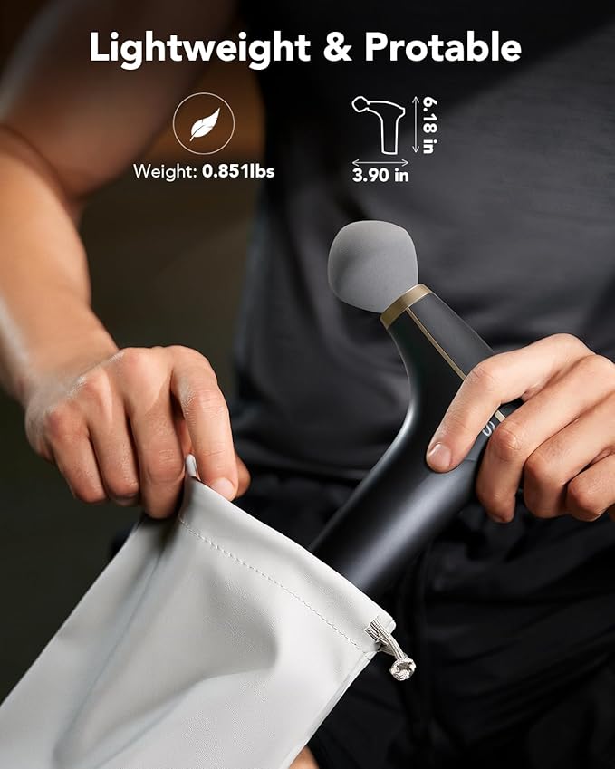 SKG Mini Massage Gun Deep Tissue for Women Men FSA and HSA Eligible Birthday Gift for Women Men 10mm Portable Percussion Massage Gun with Carry Bag Handheld Muscle Massager for Pain Relief FS700