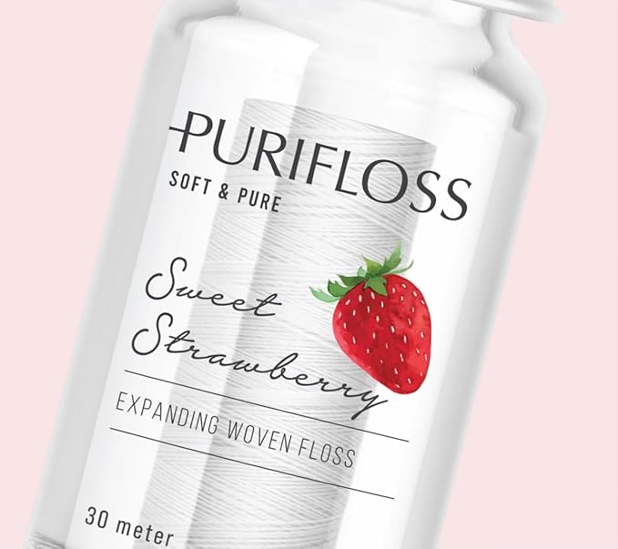 Premium Expanding Woven Dental Floss – PTFE &amp PFAS Free – Mint Flavor &amp Strawberry Scent Eco-Friendly Vegan Cruelty-Free – Dentist Recommended – 33 Yards (4-Month Supply)