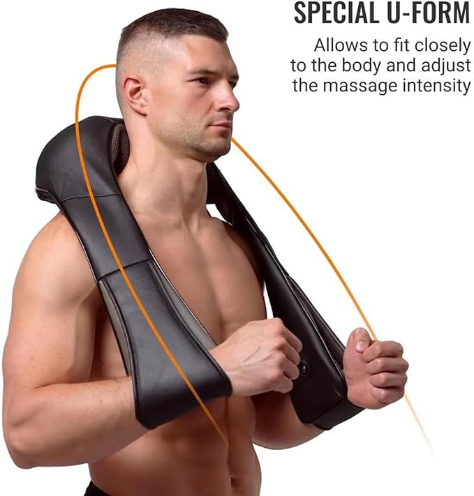 Neck Massager with Heat Shiatsu Back Neck and Shoulder Massager Deep Tissue 3D Kneading Massage Use at Home Office Car- Best Gifts for Women Men Mom Dad