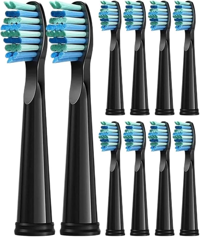 10 Toothbrush Heads Suitable for 507 Electric(10pcs Black)