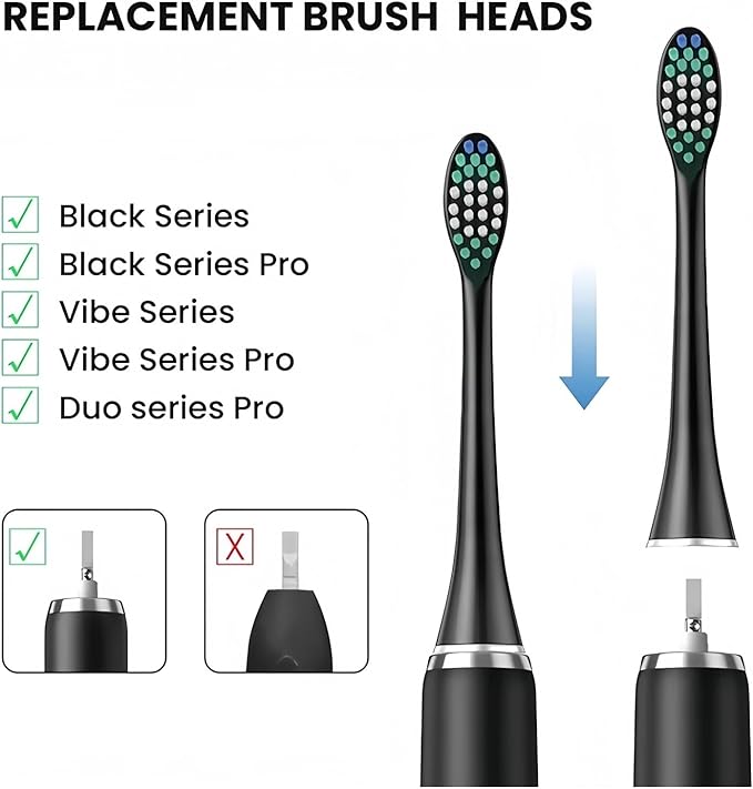 10 Pieces Replacement Brush Heads Compatible with Aquasonic Series Electric Toothbrush Soft Bristle Deep Clean Teeth(8pcs White)