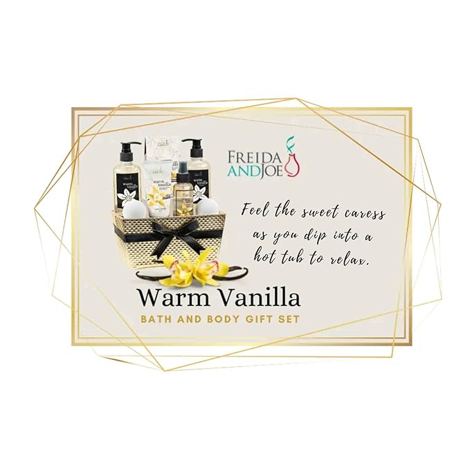 Bath and Body Gift Basket For Women and Men Warm Vanilla Bath &amp Body Collection Includes Shower Gel Bubble Bath Body Lotion Body Mist &amp More – Mother's Day Gift for Mom