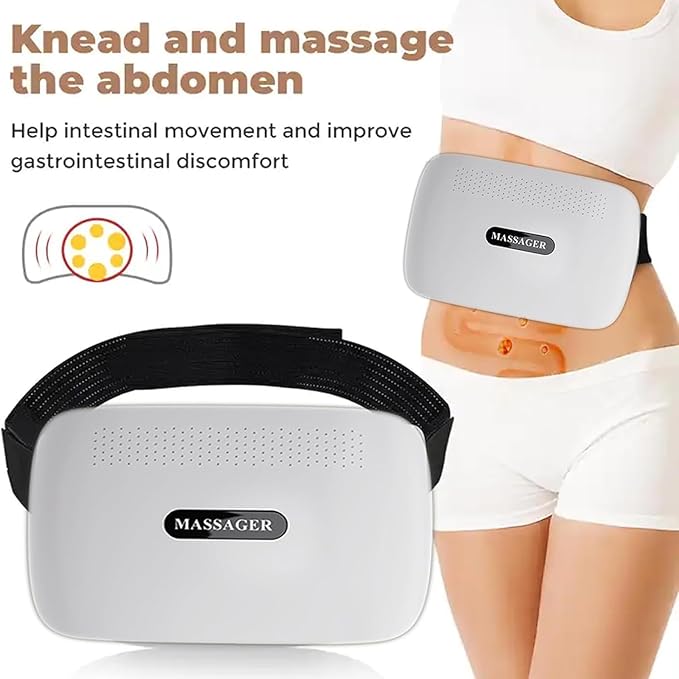 KEhtu Electric Abdominal Massage Machine BianStone Tummy Kneading Instrument Double Disc Large Area Massage Forward/Reverse Massage for Abdominal Back Neck and Legs Pain Relief