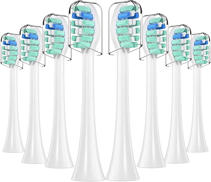 4pcs Replacement Brush HeadsCompatible for Phlps H-X6064 H-X6930 H-X6730 Toothbrush Vacuum Bristle Nozzles(8pcs Green)