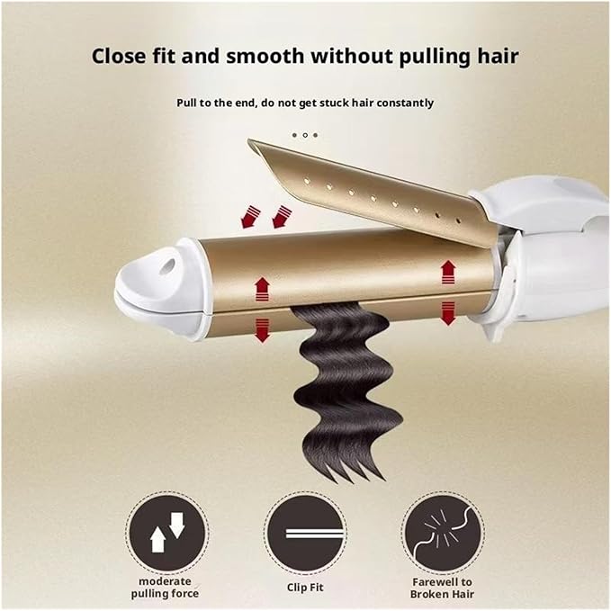 Electric Curling Iron Straightener Fluffy Wand(Straightandrolldualpurposepink)