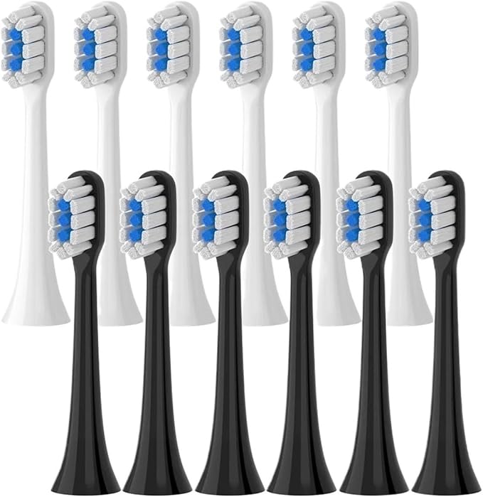 Replacement Brush HeadsCompatible for Xiaomi Mijia T301 T302 T501 /501CSonic Electric Toothbrush Head Soft Bristle(T301-302-WH6BK6)