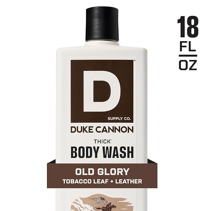 Duke Cannon Supply Co. Thick High-Viscosity Body Wash for Men Smells Like Old Glory - Plant-Based Thickeners Superior Lather Natural Exfoliate 17.5 oz. (3 Pack)
