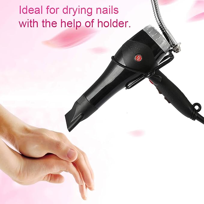 Adjustable Hair Dryer Holder Stand 360 Degree Freely Rotation Hair Dryer Wall Universal Holder Hands Hair Blower Stand with Suction Cup