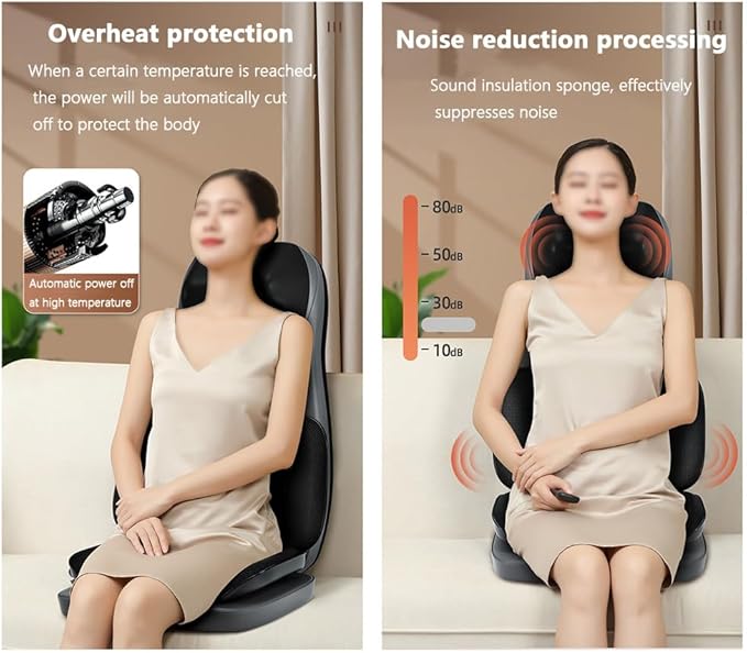 Back MassagerShiatsu Neck And Back Massager3 Level Intensity Adjustment Constant Temperature Warm Compress 10 Sets Kneading Heads Suitable For Home And Office Use
