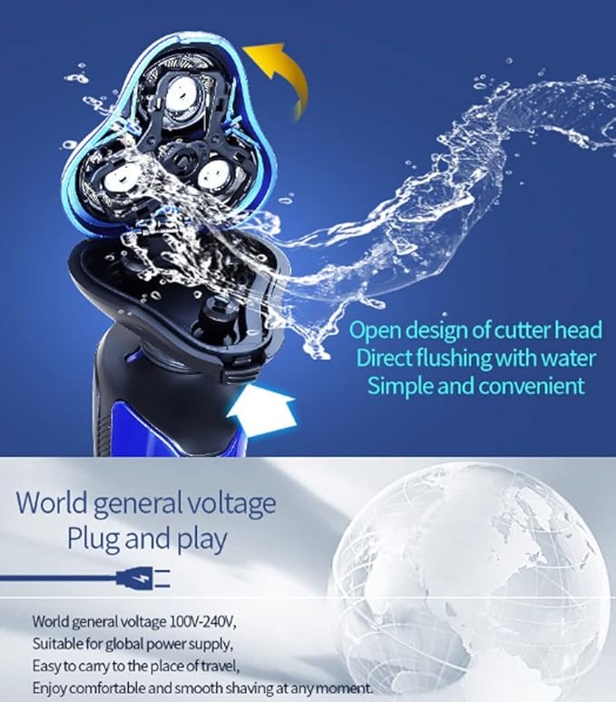 Electric Razor for Men Electric Face Shavers Rechargeable Shaving Men's Razors 4 in 1 Rotary Shavers Beard Nose Trimmer USB Charging