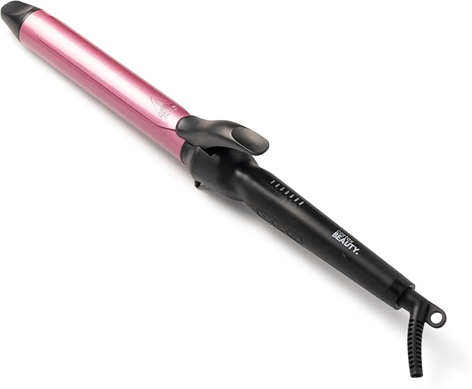 Cortex Beauty Extra-Long Curling Iron 1.25 Ceramic Barrel Professional Hair Curler 1.25 Inch Shiny Long-Lasting Curls – Suitable for All Hair Types (Black &amp Blush Pink)