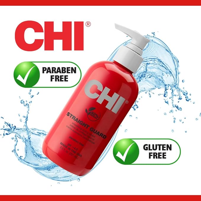 CHI Original Lava Ceramic Flat Iron Hair Straightener Bundle with 8.5 FL Oz Smoothing Styling Cream