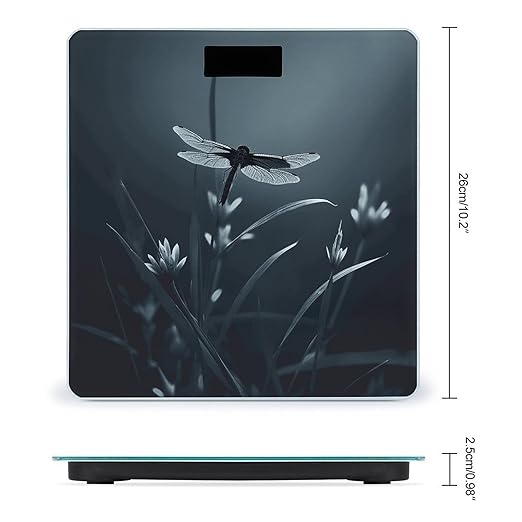 Dragonfly Silhouette Bathroom Scale Rounded Smart Scale for Body Weight Automatic Power On/Off Weight Scales Accurate Bathroom Digital Scales for Pet Home Bedroom Kitchen