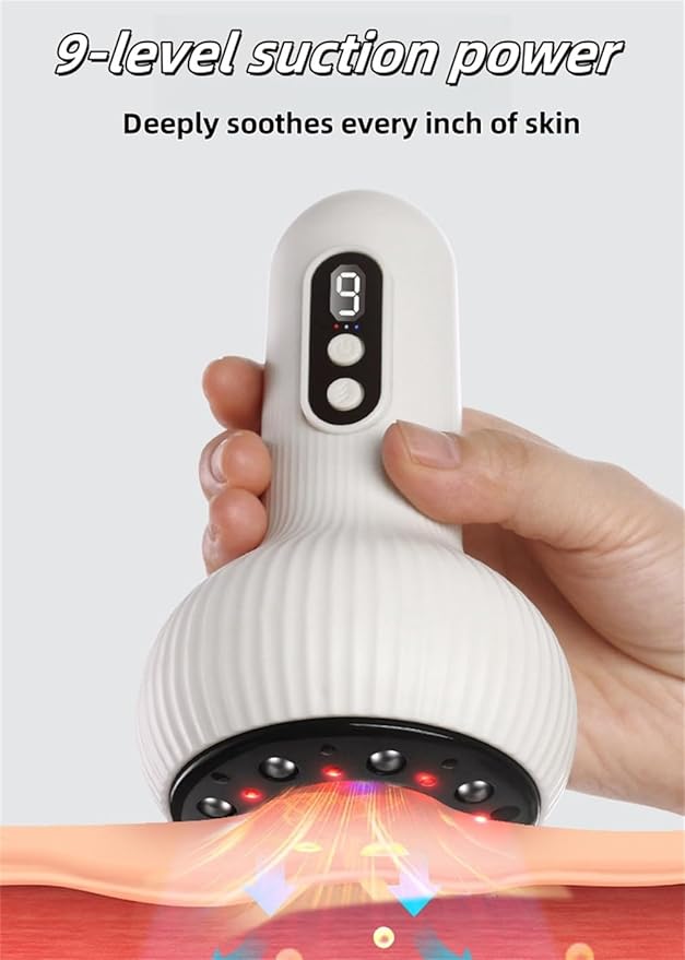 White Hand-Held Intelligent Massager Cordless Rechargeable Vibrating Massager Body Shaping Machine Massage Abdominal Belly Thighs Butt Neck for Women Men at Home