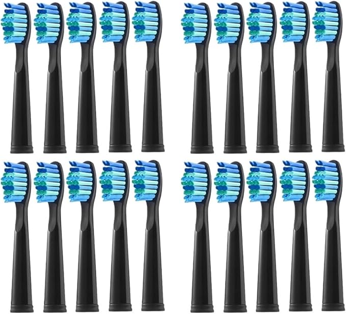 Toothbrush Head Compatible for FW-D1/FW-D3/FW-D7(20 PCS BK)
