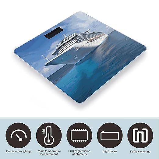 Digital Bathroom Scale for Body Weight Scale with Bright LCD Display High Accuracy Step-On Technology Auto On/Off Cruise Ship Digital Scales 400 Lbs /180kg