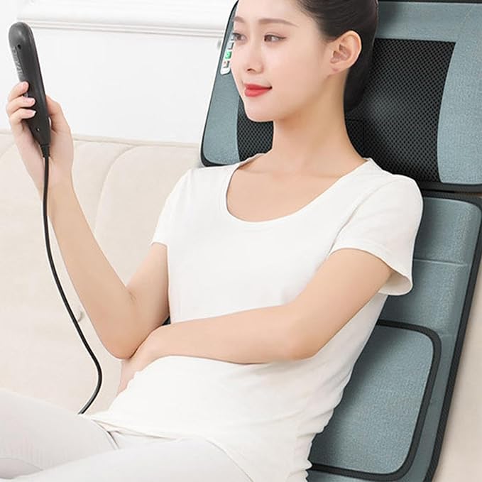 Massage Mats with Heat for Full Body | 3D Shiatsus Neck Massager | 10 Vibrating Motors &amp Temp Adjustable | Electric Back Massage Heating Pad for Stretching &amp Circulation No Weight Limit