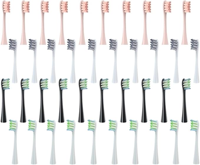 Replacement Brush Head for Oclean Electric Toothbrush Soft Bristle X/X PRO/ Z1 Brushes Replaceable fit for O-Clean Sonic(10 Grey)