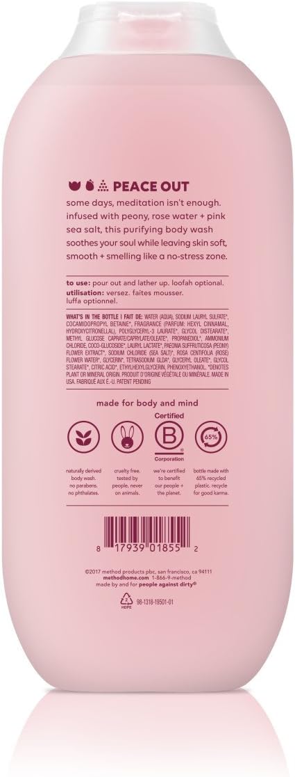 Method Body Wash Pure Peace Paraben and Phthalate Free 18 oz (Pack of 6)