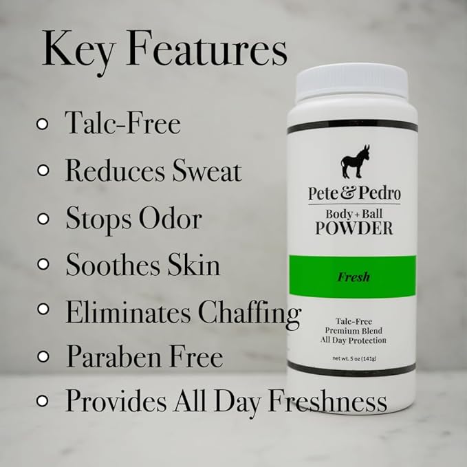Pete &amp Pedro Body &amp Ball Powder FRESH &amp FROST Combo - Talc-Free Men’s Body Powder Deodorant for Men Sweat Absorbs Blocks Odor Hygiene for Groin Area Ideal for Gym &amp Daily Use 4.4 o