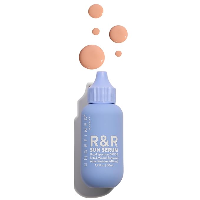 Undefined R&ampR Sun Serum SPF 50 PA++++ Mineral Sunscreen with Niacinamide Water Resistant Broad Spectrum Protection &amp Blue Light Defense (Light Tint)