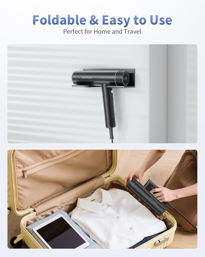 Hair Dryer Professional Brushless Motor Ionic Hair Blow Dryer with Diffuser Magnetic Nozzles 0.83Pound 2000W 60dB 3 Heat Settings &amp 3 Speed &amp Cold Settings Diffuser Hair Dryer Black