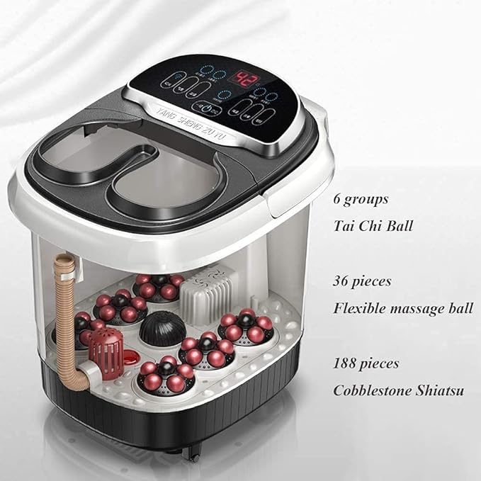 Foot Spa Foot Bath Massager with Heat Bubbles Digital Temperature Control 6 Massage Rollers and Acupressure Massage Points Fatigue Relief