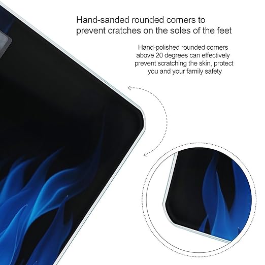 Blue Flame Scale for Body Weight Digital Bathroom Scale Toughened Glass High Precision Scales for Body Weight with Large LCD Backlight Display Weight Scales