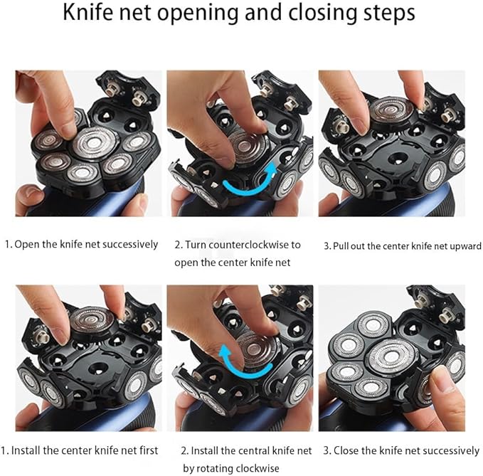 Head Shaver for Men 6 in 1 Electric Shavers for Bald Men Razor Upgraded 9D Floating Cutter Grooming Head Shaver Wet and Dry Cordless Trimmer