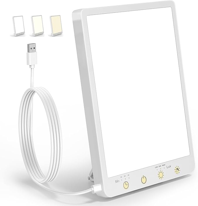 10000 Lux Light Therapy Lamp - 3 Color Modes Slim Portable Design Memory Function &amp Touch Control Sunlight Lamp for Home Office Wall Mountable Therapy Light.