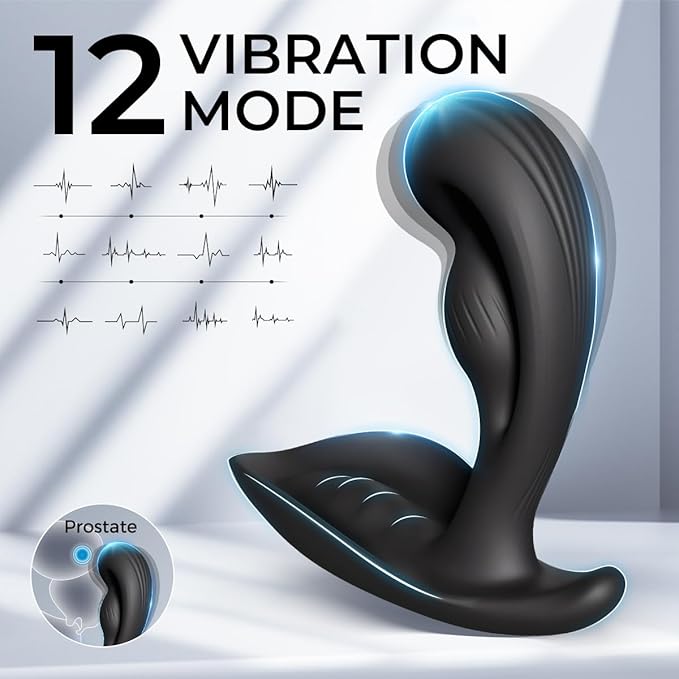 Remote Silicone Control Prostrate Massage Kit with Water Resistant Play in Anywhere You Like (Black) for Man Rechargeable Body Massager with 12 Modes for Men Relax Massaging YR03