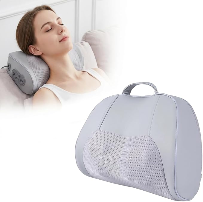 MLVOC Neck Massager and Back Massager with Heat 20 Nodes 3D Kneading 3-Speed &amp 2-Temperature Ergonomic Portable Body Massager for Neck Back Waist Shoulder Leg