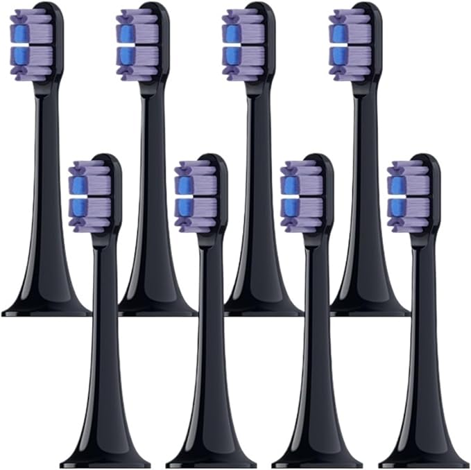 Replacement Toothbrush Heads Compatible for T300/T500/T500C/T700(Black-8pcs)