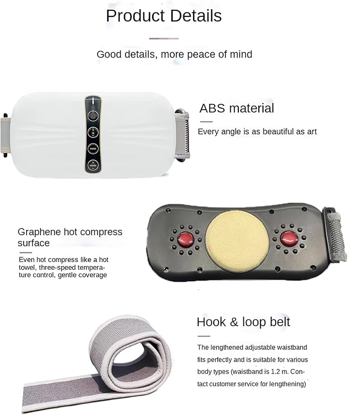 Abdominal Massager Electric Abdominal Massage Device Intelligent Timing/Multiple Modes/Multi-Part Use/Constant Temperature Hot Compress for Body Shaping Belly Legs Neck