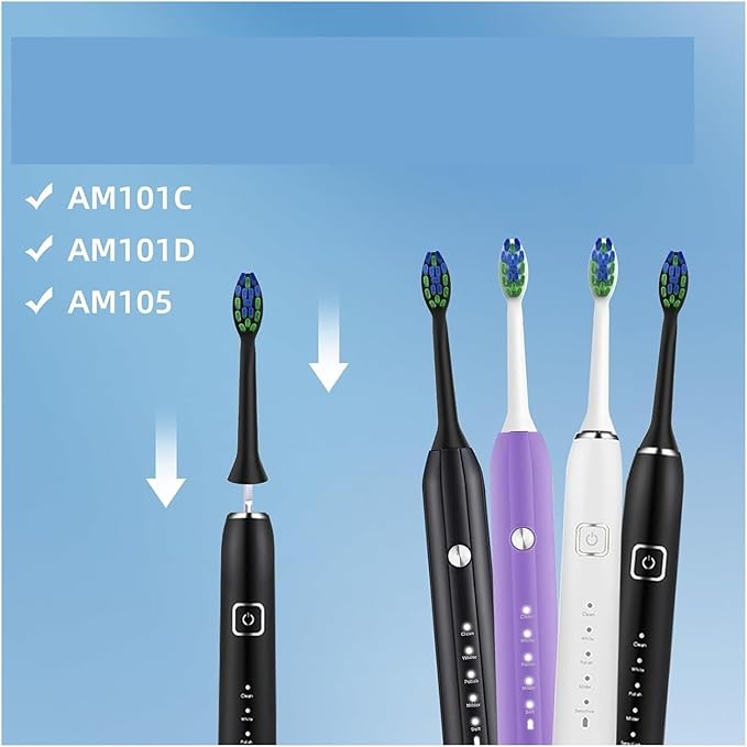 16PCS Replacement Brush Heads Compatible for 7AM2M AM101/AM105 Toothbrush Vacuum Soft Bristle Nozzles(16pcs Black)