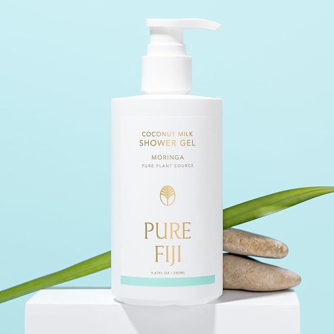 PURE FIJI Coconut Milk Shower Gel 9.47 oz / 280 ml | Hydrating Moisturizing Gentle Natural Body Wash Tropical Scent Coconut Oil Daily Skin Care (Coconut)