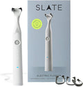 Slate Electric Flosser | 3-in-1 Dentist-Invented with Reusable Floss Heads Gum Brushes &amp Tongue Scraper | More Effective Than String or Water Floss | 3-Speed Pro Electric Flosser White