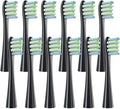 12PCS Vacuum Sealed Packed Replacement Brush HeadsCompatibility for Oclean X PRO/ Z1/ F1/ One/Air 2 /SE Soft Deep Cleaning(12pcs Black)