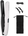 Cordless Hair Straightener 2-in-1 Straightener &amp Curler with 6 Temperature Settings Negative Ions USB Rechargeable for Travel（White）