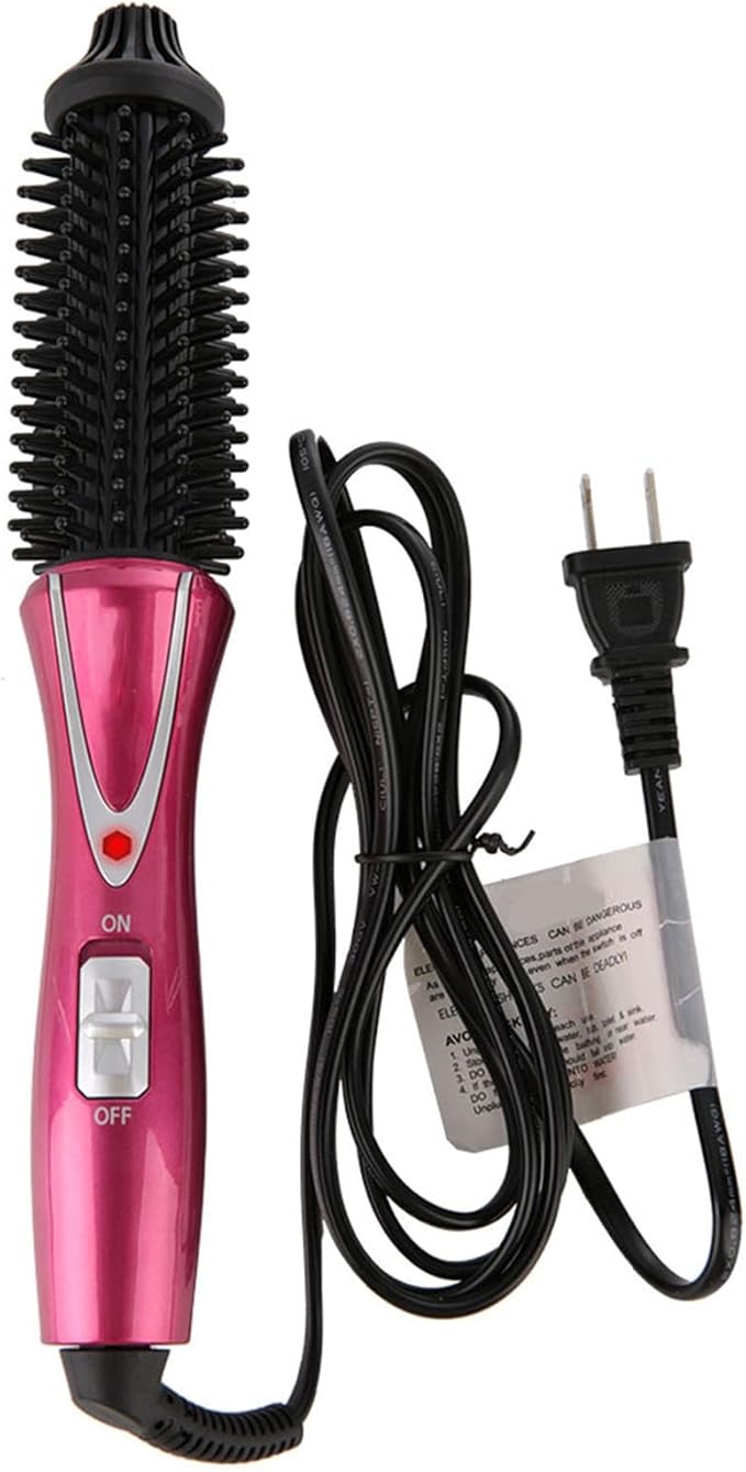 Milltrip Electric Hair Curler Comb Brush - Portable Folding Hair Curler Tool with &amp Tourmaline Ceramic 360° Rotating Cord Anti Scald Design for Safe Styling 100-240V (Wine Red) (US Plug)