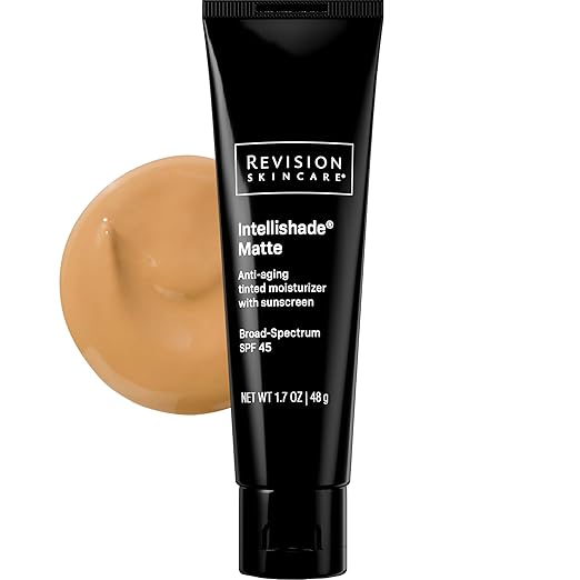 Revision Skincare Intellishade® Matte SPF 45 Anti-Aging Tinted Sunscreen for Face Oil-Free Moisturizer with SPF and Vitamin C Pore Minimizing Sunscreen for Oily and Combination Skin 1.7 oz