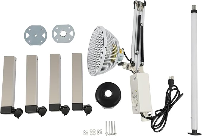 Infrared Heat Lamp with Stand250W 110V Far-Infrared Lamps Pain Relief Heating Device-Infrared Light Therapy w/Wheels Stand and Tray for Relieve Joinpt Pain and Muscle Aches