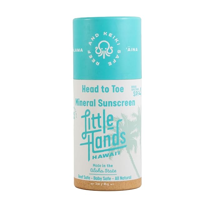 Mineral Sunscreen Stick SPF 40+ (3 oz) – Reef Safe Zinc Oxide Sunscreen for Face &amp Body Water Resistant 80 Minutes Biodegradable Push-Up Tube Made in Hawaiii