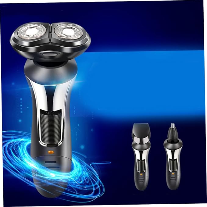 USB Rechargeable Electric Beard Clipper and Temples Hair Trimmer for Men Grooming Kit with Nose Hair Cutter Portable and Washable Design