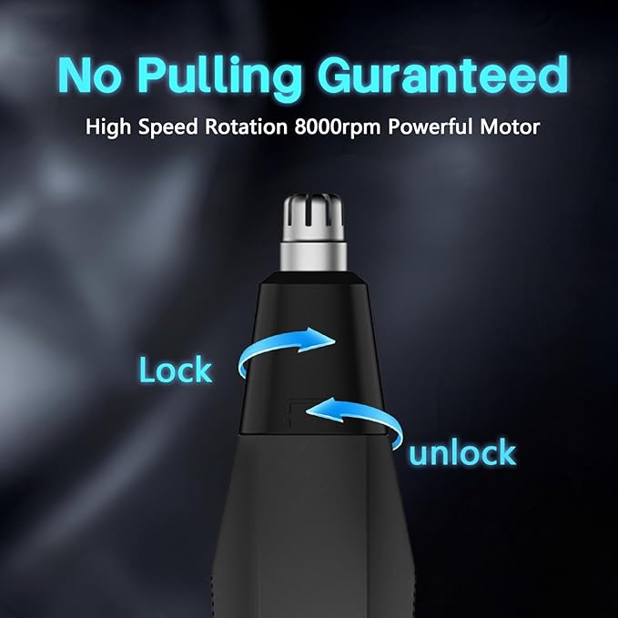 Soonsell Mens Nose Hair TrimmerPainless Nose and Ear Hair Trimmer for MenPowerful 8000RPM MotorEasy to CleanWet/Dry UsePortable