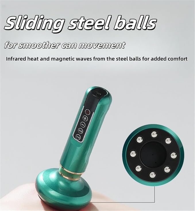 Black Intelligent Handheld Massager Hand-Held Lipolysis Machine Massage Abdominal Belly Thighs Butt Neck Suction Remover Shaping for Women Men at Home